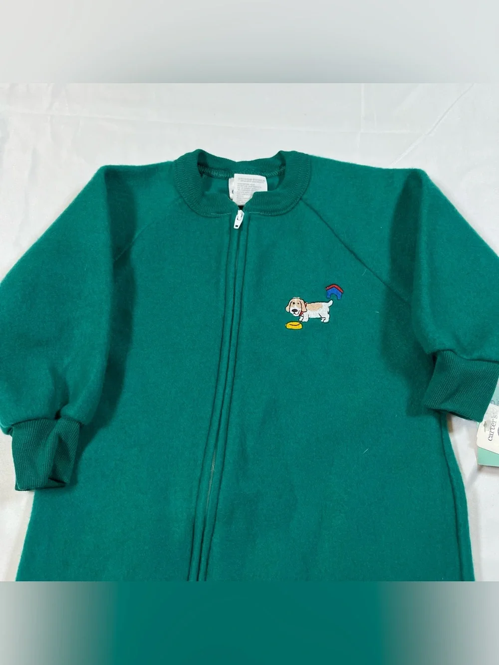 Vintage Carter’s Kids Sleeper Fuzzy Fleece Pajamas‎ Size 18m New
